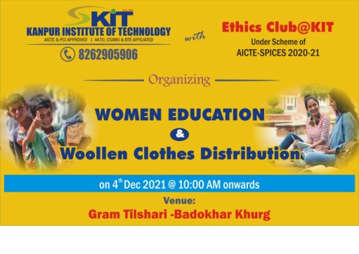 PROGRAMME ON PROMOTION OF WOMEN EDUCATION IN VILLAGE AREAS PLUS WOOLLEN CLOTHES DISTRIBUTION 4th December 2021